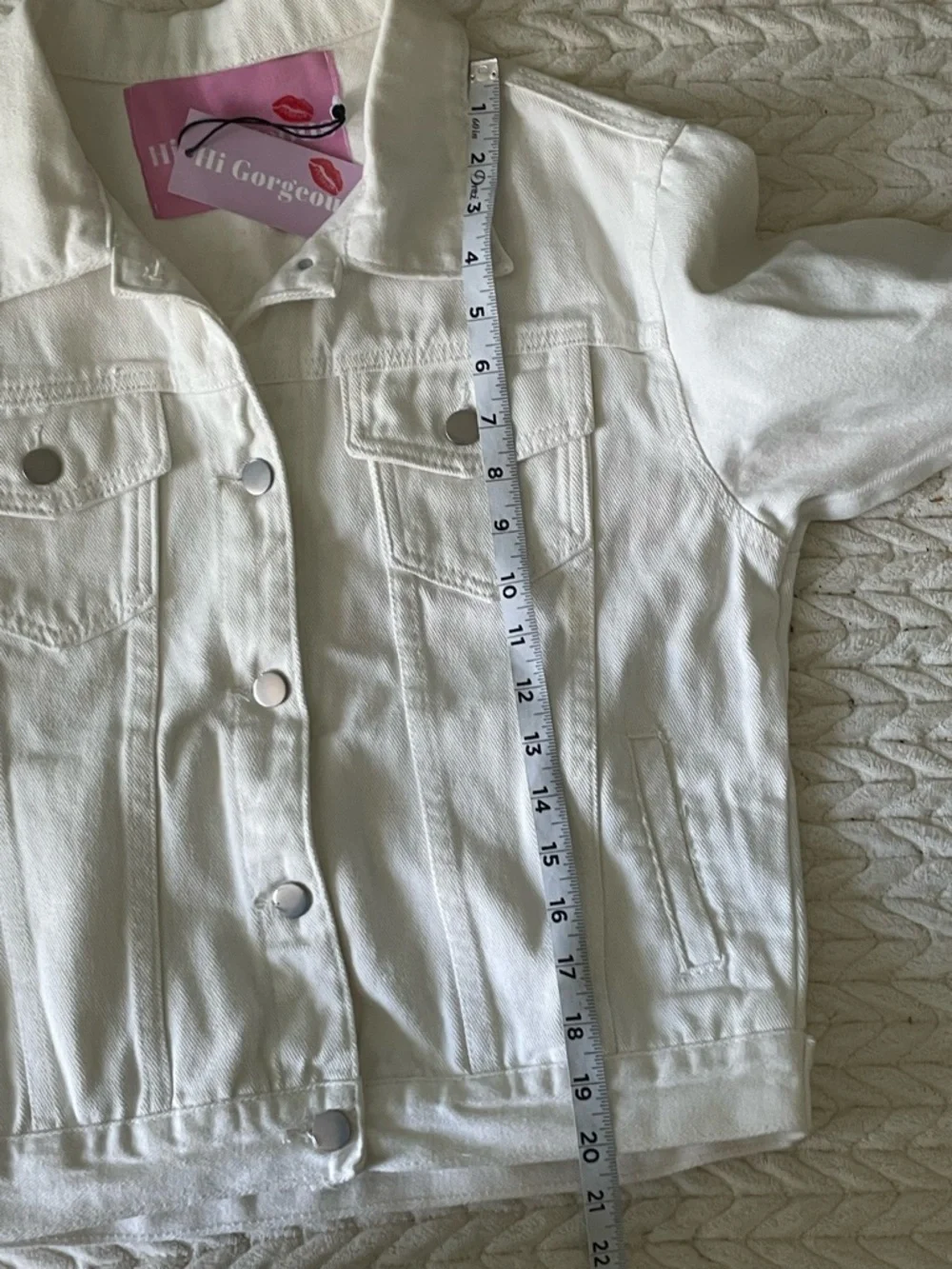 Tennessee Star Cutout White Denim Jean Jacket NEW Size Small